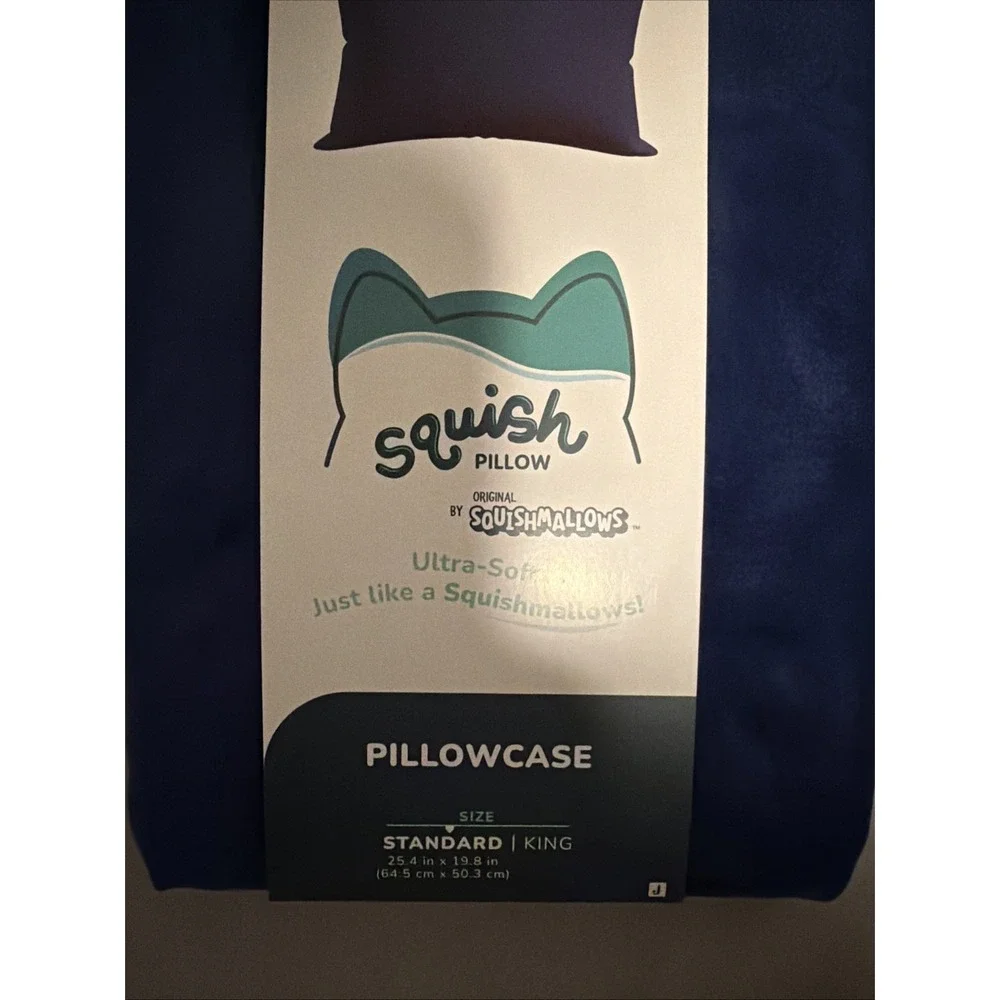 SquishPillow by Original Squishmallows Ultra Soft Standard Pillowcase - Navy